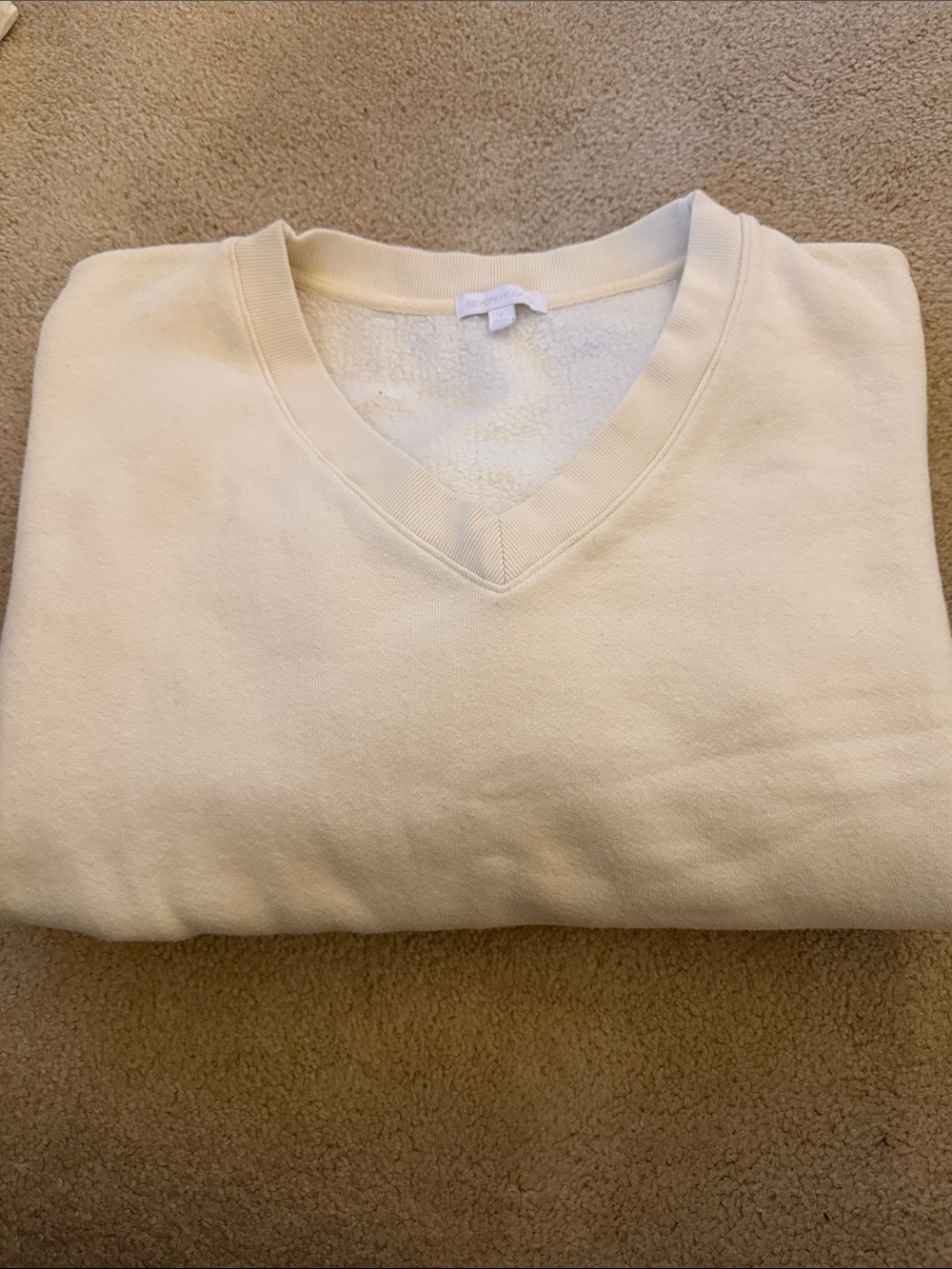 Beyond Yoga Women's V-Neck Sweatshirt Cropped Cream